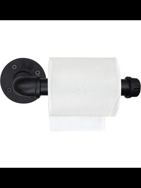 Industrial Black Wall-Mount Toilet Paper Holder -